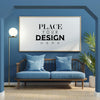 Poster Frame In Living Room Mockup Psd