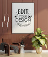 Poster Frame In Living Room Mockup Psd