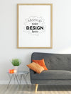 Poster Frame In Living Room Mockup Psd