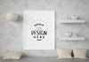 Poster Frame In Living Room Mockup Psd