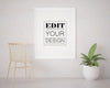 Poster Frame In Living Room Mockup Psd