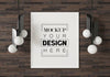 Poster Frame In Living Room Mockup Psd