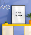 Poster Frame In Living Room Mockup Psd