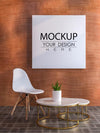 Poster Frame In Living Room Mockup Psd