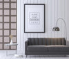 Poster Frame In Living Room Mockup Psd