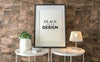 Poster Frame In Living Room Mockup Psd