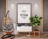 Poster Frame In Living Room Mockup Psd