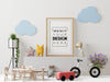 Poster Frame In Living Room Mockup Psd