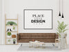 Poster Frame In Living Room Mockup Psd