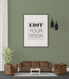 Poster Frame In Living Room Mockup Psd