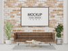 Poster Frame In Living Room Mockup Psd