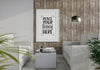 Poster Frame In Living Room Mockup Psd