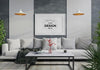 Poster Frame In Living Room Mockup Psd