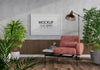 Poster Frame In Living Room Mockup Psd