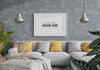 Poster Frame In Living Room Mockup Psd