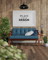 Poster Frame In Living Room Mockup Psd