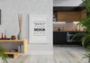 Poster Frame In Living Room Mockup Psd