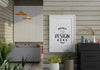 Poster Frame In Living Room Mockup Psd