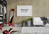 Poster Frame In Living Room Mockup Psd