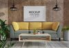 Poster Frame In Living Room Mockup Psd