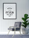 Poster Frame In Living Room Mockup Psd