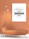 Poster Frame In Living Room Mockup Psd