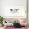 Poster Frame In Living Room Mockup Psd