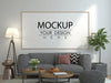 Poster Frame In Living Room Mockup Psd