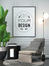 Poster Frame In Living Room Mockup Psd