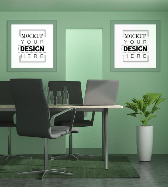 Poster Frame In Living Room Psd Mockup Psd