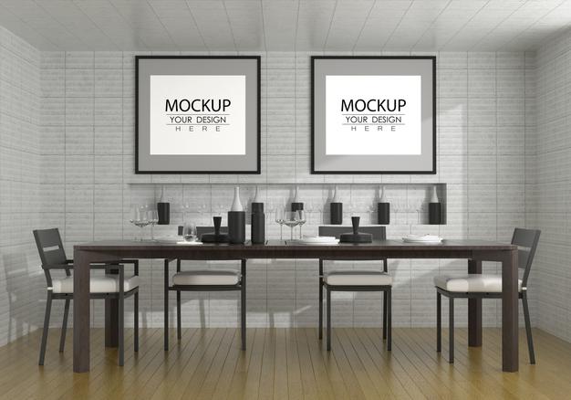 Poster Frame In Living Room Psd Mockup Psd
