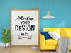 Poster Frame In Living Room Psd Mockup Psd