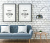 Poster Frame In Living Room Psd Mockup Psd