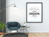 Poster Frame In Living Room Psd Mockup Psd