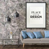 Poster Frame In Living Room Psd Mockup Psd