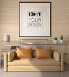 Poster Frame In Living Room Psd Mockup Psd