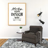 Poster Frame In Living Room Psd Mockup Psd