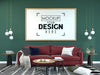 Poster Frame In Living Room Psd Mockup Psd