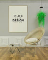 Poster Frame In Living Room Psd Mockup Psd