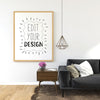 Poster Frame In Living Room Psd Mockup Psd