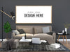 Poster Frame In Living Room Psd Mockup Psd