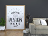 Poster Frame In Living Room Psd Mockup Psd