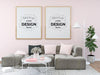 Poster Frame In Living Room Psd Mockup Psd