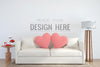 Poster Frame In Living Room Psd Mockup Psd