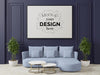 Poster Frame In Living Room Psd Mockup Psd