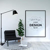 Poster Frame In Living Room Psd Mockup Psd