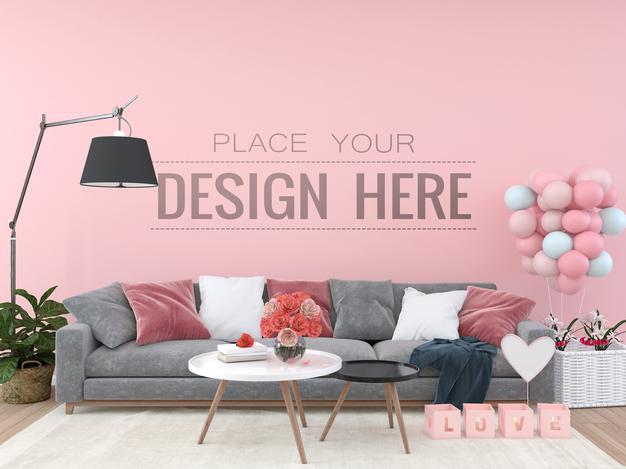 Poster Frame In Living Room Psd Mockup Psd