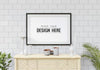 Poster Frame In Living Room Psd Mockup Psd