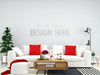 Poster Frame In Living Room Psd Mockup Psd