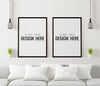 Poster Frame In Living Room Psd Mockup Psd